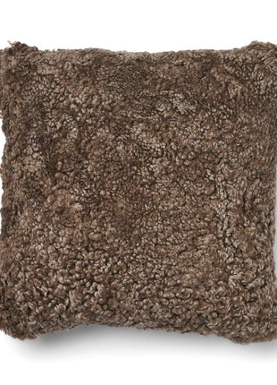 Pude af uld | Korthåret | 52x52 cm Kakao – Mørkebrun / Lysebrun