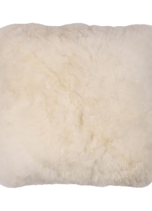 Alpaka Pude | Alpaka Uld | Korthåret | Dobbeltsidet Hvid