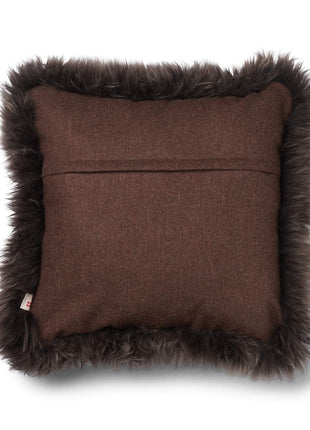 Pude af uld | Langhåret | 52x52 cm | 34x52 cm Brun / Valnød Brun