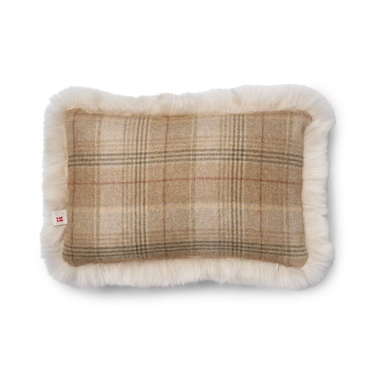 Checked Collection | Uldpude | Langhåret | 52x52 cm | 34x52 cm Sand-beige/Beige