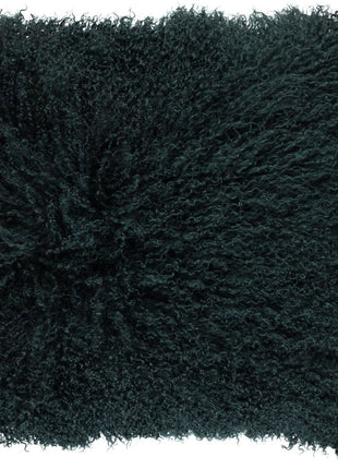 Lammeskindspude | Langhåret | 40x40 cm Blågrøn