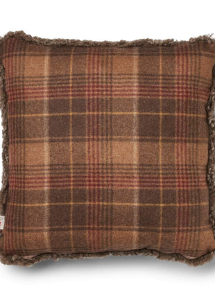 Pude af uld | Korthåret | 52x52 cm Kakao – Mørkebrun / Lysebrun