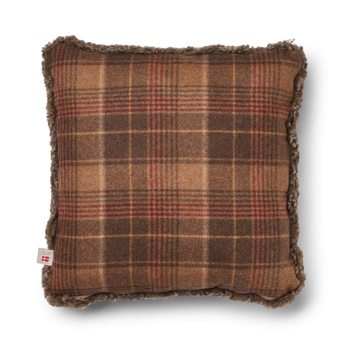 Checked Collection | Uldpude | Korthåret | 52x52 cm | 34x52 cm Kakao–Mørkebrun/Taupe