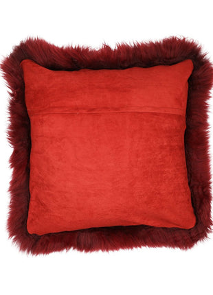 Lammeskindspude | Langhåret | New Zealand |  50x50 cm Bordeaux