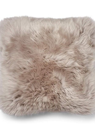 Lammeskindspude | Langhåret | 52x52 cm Brun / Dove