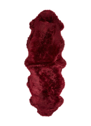 Dobbelt lammeskind premium | Langhåret | New Zealand | 180x60 cm Bordeaux