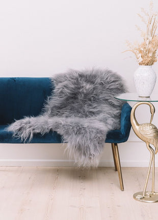 Islandsk Lammeskind | Langhåret | 90x60 cm Grå