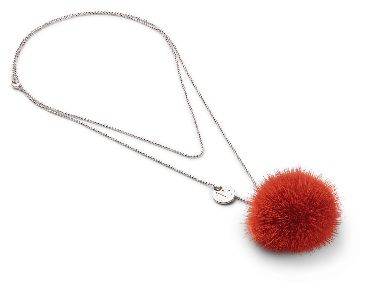 Halskæde Pom Pom Rød