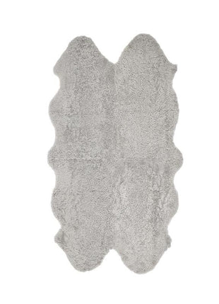 Firdobbelt Lammeskindstæppe | New Zealand | Korthåret | 170x110 cm Lysegrå
