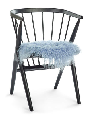 Sædehynde | Lammeskind | Langhåret | D38 cm Lyseblå