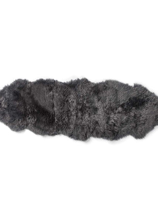 Dobbelt Merino Lammeskind | Langhåret | 170x60 cm Mørkegrå