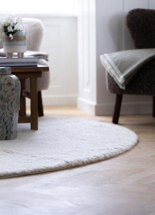 Gulvtæppe | Korthåret | New Zealand | Ø140 cm Beige