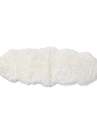 Dobbelt Merino Lammeskind | Langhåret | 170x60 cm Hvid