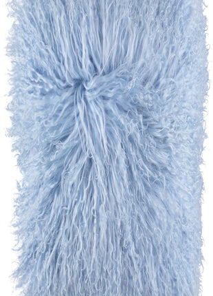 Lammeskindspude | Langhåret | 28x56 cm Lyseblå