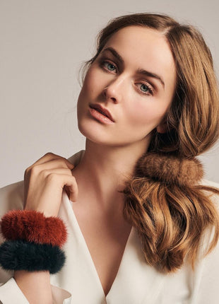 Mink hårbånd Havblå