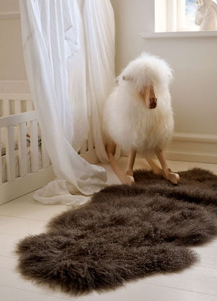 Dobbelt lammeskind | Tibet | 150x55 cm Taupe