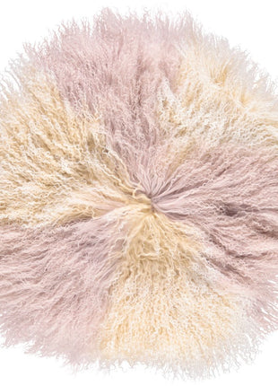 Lammeskindspude | Langhåret | Ø38 cm | Ø45 cm | Ø62 cm Gylden Hvid / Dove