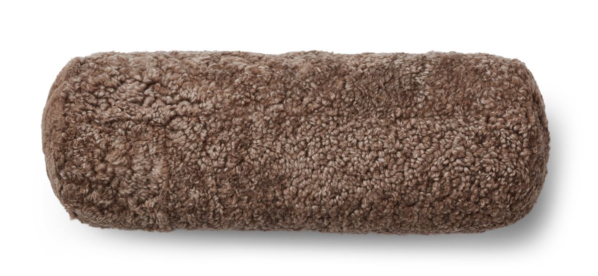 Bolsterpude | Korthåret | New Zealand | Ø20xL52 cm Taupe