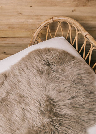 Dobbelt Merino Lammeskind | Langhåret | 170x60 cm Taupe