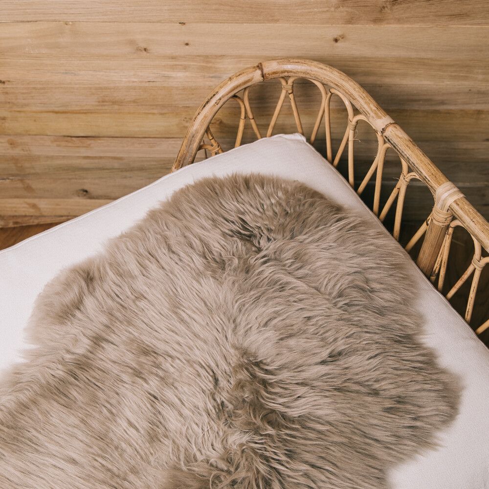 Dobbelt Lammeskind | Langhåret | 170x60 cm Taupe