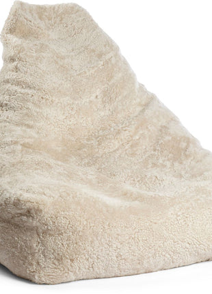 Sækkestol | Lammeskind | Korthåret | 100x100x80 cm Beige