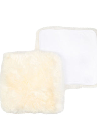 Sædehynde | Langhåret | New Zealand | Stofbagside | 40x40 cm Hvid