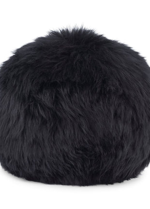 Angelite Pude | Lammeskind | Langhåret | New Zealand | Ø30 | Ø25 | Ø35 Sort