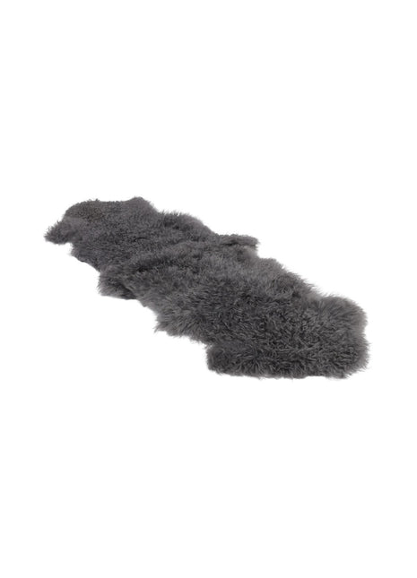 Dobbelt lammeskind | Krøllet | Tibet | 150x50 cm Stålgrå