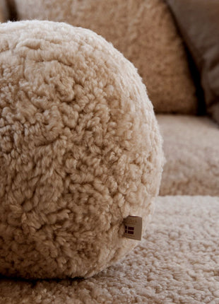 Lammeskindspude | Angelite | Korthåret | D25 cm | D30 cm | D35 cm Koksgrå