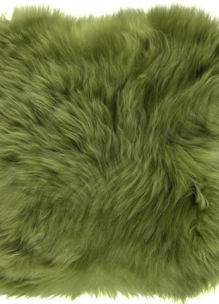 Merino Lammeskindspude | 35x35 cm Grøn