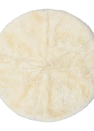 Gulvtæppe | Lammeskind | Langhåret | D140 cm Hvid