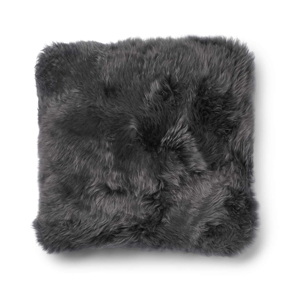 Classic Collection | Uldpude | Langhåret | 52x52 cm | 34x52 cm Stengrå/Stålgrå