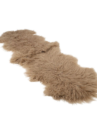Dobbelt lammeskind | Tibet | 150x55 cm Varmt Sand