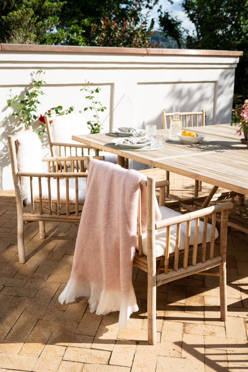 Uldplaid | Mohair mix | 130x170 cm Lyserød