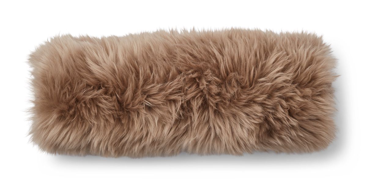 Bolsterpude | Langhåret, korthåret | New Zealand | Ø20xL52 cm Taupe/Taupe