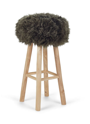 Betræk til barstol/skammel | Langhåret | New Zealand | D35 cm Mørkegrøn