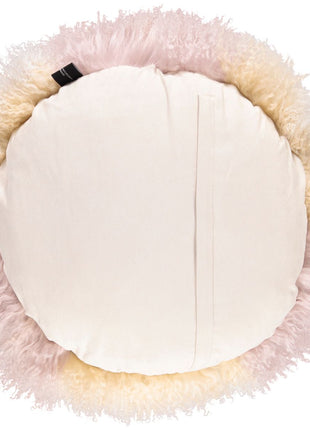 Lammeskindspude | Langhåret | Ø38 cm | Ø45 cm | Ø62 cm Gylden Hvid / Dove