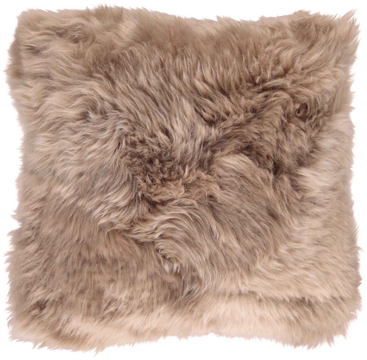 Lammeskindspude | Langhåret | New Zealand | 35x35 cm Taupe