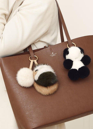 Lille Panda nøglering Sort