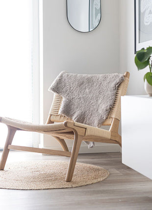 Merino Lammeskind | Korthåret | 90x55 cm Lysegrå