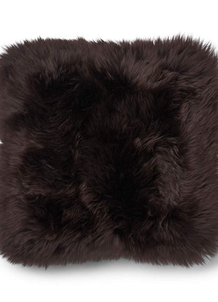 Lammeskindspude | Langhåret | 52x52 cm Brun / Chocolade 