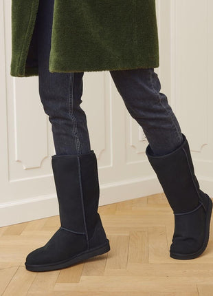 Lammeskindsstøvle  Sort