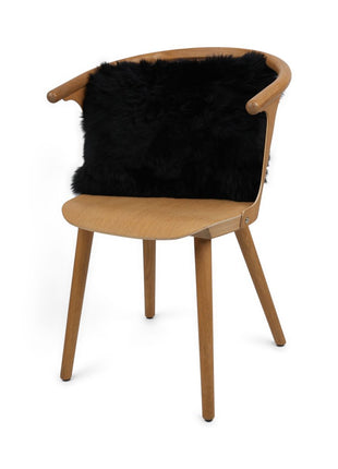 Lammeskindspude | Langhåret | New Zealand | 35x45 cm Sort