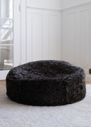 Sækkestol | Lammeskind | Korthåret | 73x74 cm | 92x93 cm Koksgrå