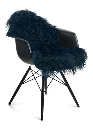 Lammeskind premium | Krøllet | Tibet | 85x50 cm Marineblå