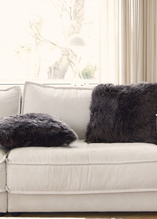 Lammeskindspude | Langhåret | 50x50 Lilla