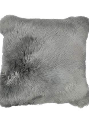 Lammeskindspude | Langhåret | New Zealand |  50x50 cm Lysegrå