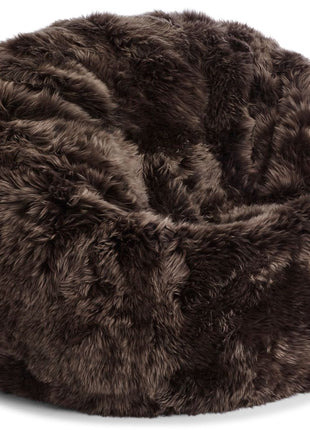 Sækkestol | Lammeskind | Langhåret | 73x74 | 92x93 cm Valnød