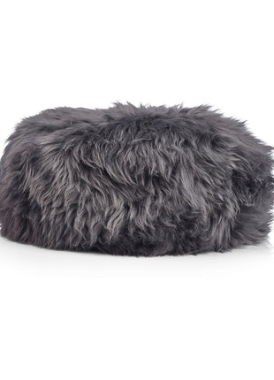 Betræk til barstol/skammel | Langhåret | New Zealand | D35 cm Mørkegrå