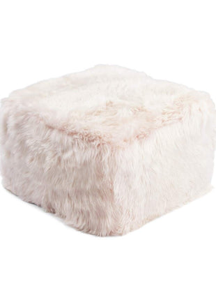 Puf | Lammeskind | Premium | Langhåret | 50x50x32 cm Lyserød